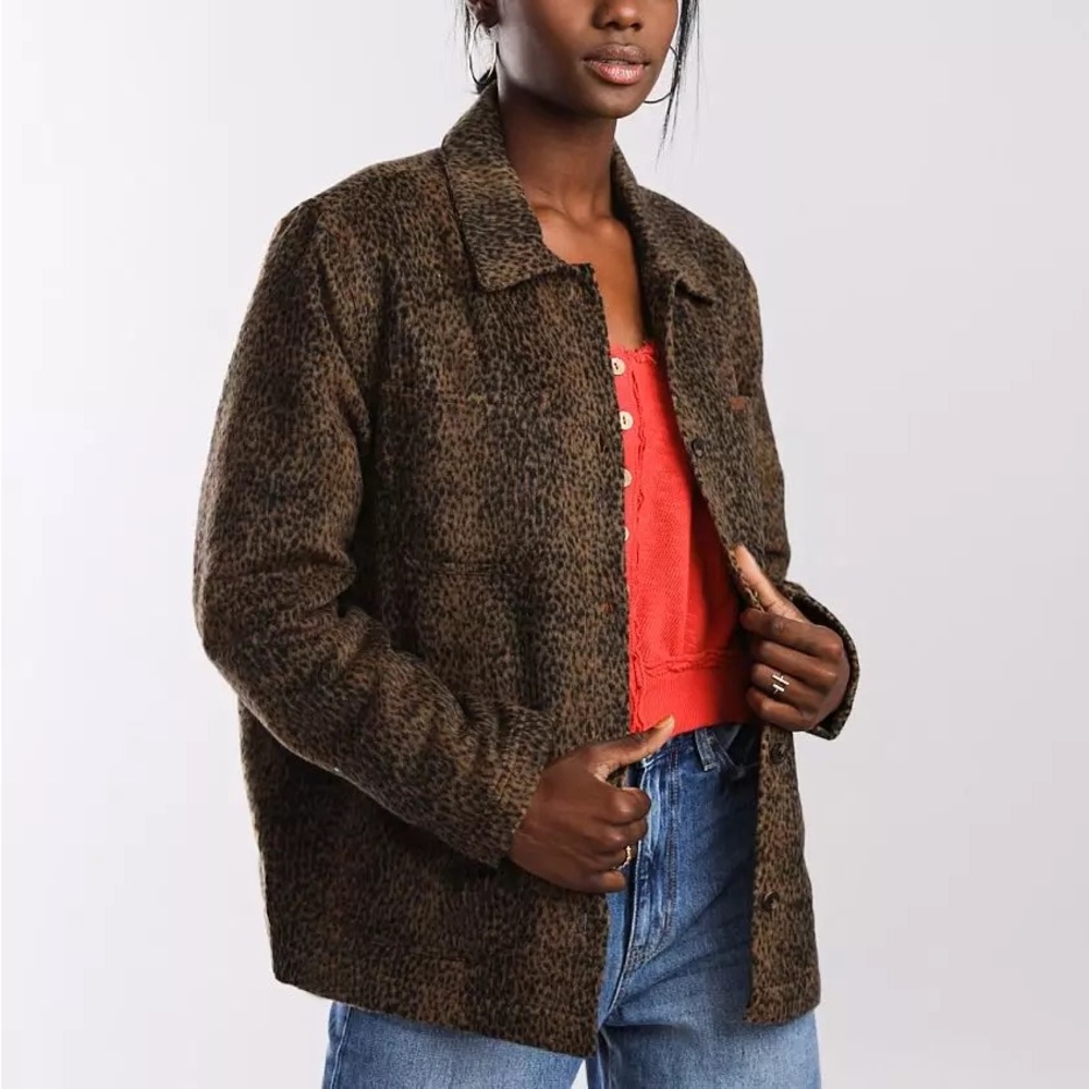 Brixton cheetah coat! Worn once! Too big for me.